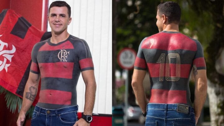 Torcedor do Flamengo tatuou camisa em tamanho real (Foto: José Maurício, Arquivo Pessoal)