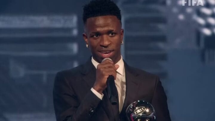 Vini Jr é o melhor jogador da temporada no The Best Fifa (Foto: Reprodução)