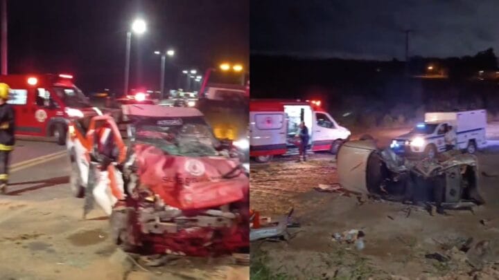 Acidente aconteceu em acesso à ponte de Ilhota (Foto: Corpo de Bombeiros Voluntários de Ilhota, Divulgação)