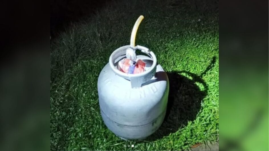 Homem ameaçou explodir a própria casa com botijão (Foto: Polícia Militar, Divulgação)