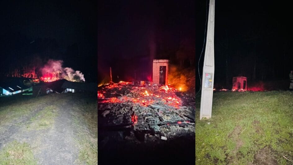 Pousada na Serra de SC é destruída por incêndio criminoso