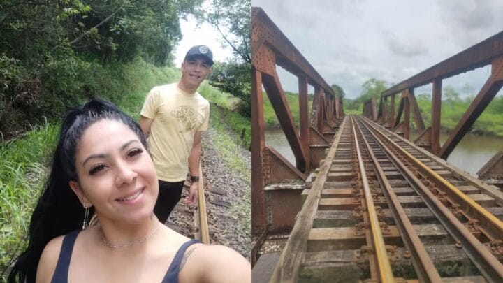 Ester e o marido estavam passeando em Araquari (Foto: Arquivo Pessoal)