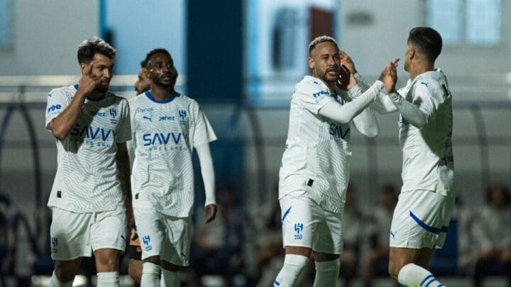 Neymar após marcar gol pelo Al-Hilal (Foto: Divulgação, Al-Hilal)