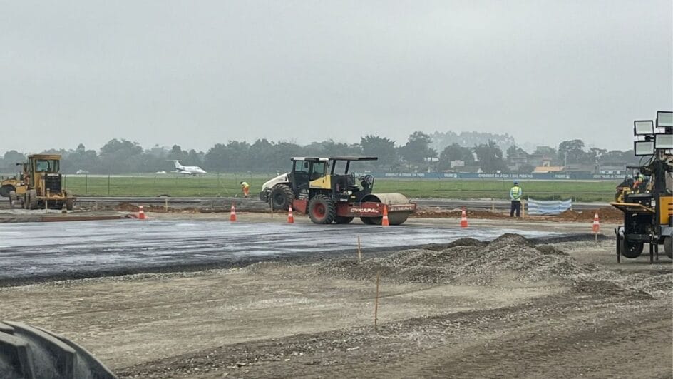 NSC Total visitou as obras no aeroporto de Joinville em agosto (Foto: Fernanda Silva, AN)