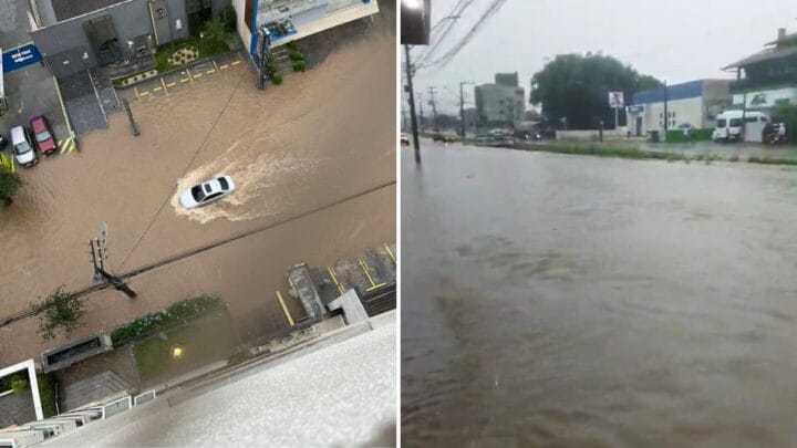 Chuvas em SC provocam alagamentos e risco de deslizamento em cidades catarinenses