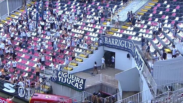 Imagem mostra setor do Figueirense, próximo de onde teria acontecido a confusão