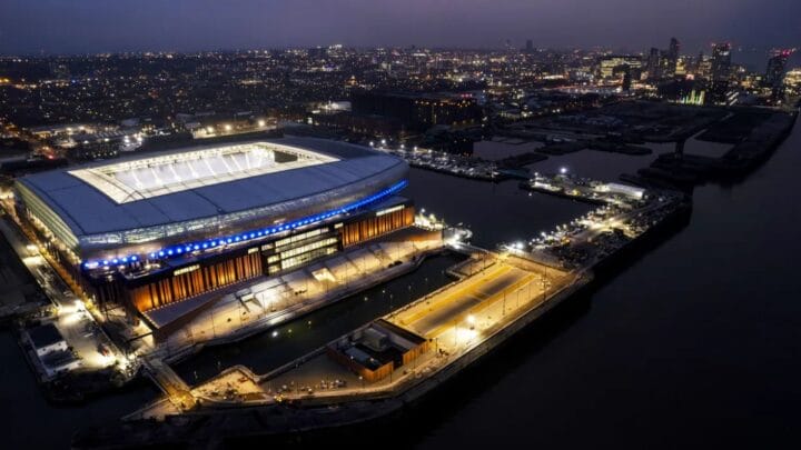 Imagem aérea do Everton Stadium