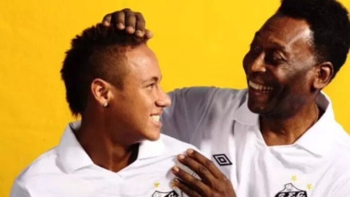 Neymar e Pelé no Santos (Foto: Divulgação, Santos)