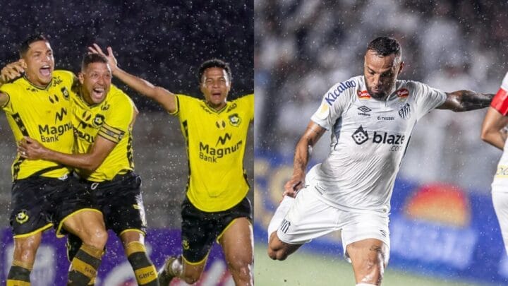 São Bernardo e Santos se enfrentam na noite desta quarta-feira (Foto: Divulgação, Santos & Celio Messias, Ag. Paulistão)