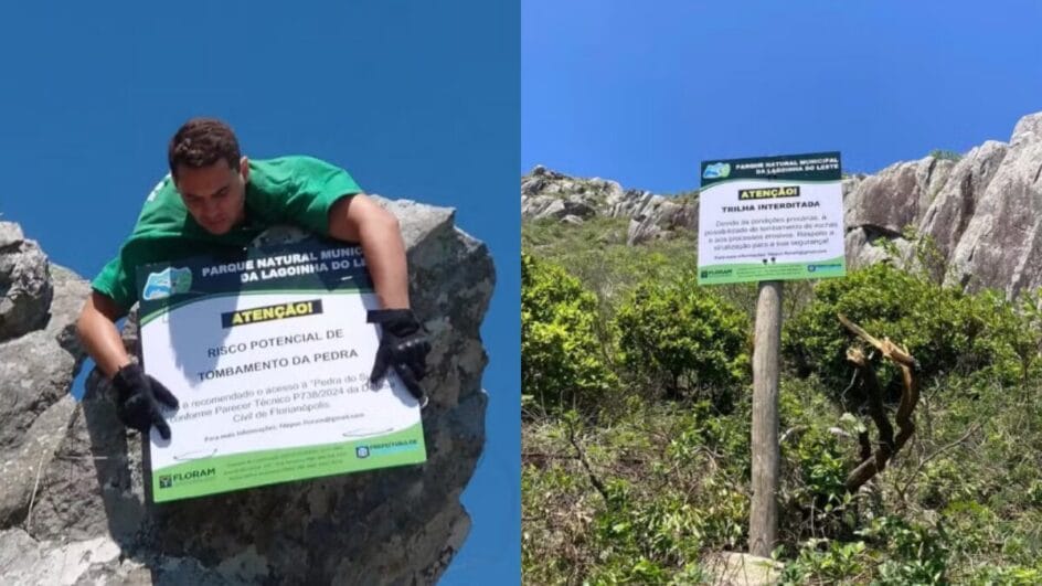Pesquisadores avaliam reabertura de pedra famosa por vista da Lagoinha do Leste, em Florianópolis