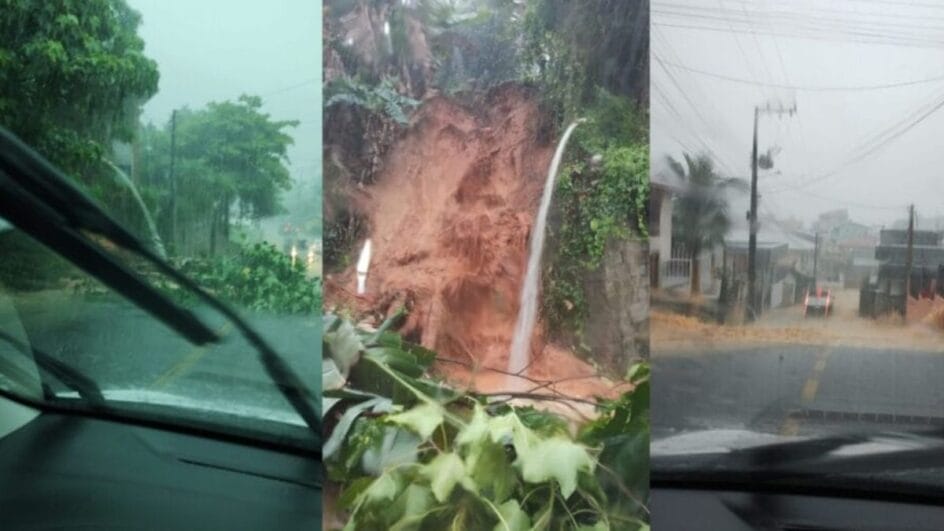 Governador Celso Ramos, fortemente atingida pelas chuvas, é cidade com mais unidades sem energia elétrica (Fotos: Prefeitura de Governador Celso Ramos, Divulgação)