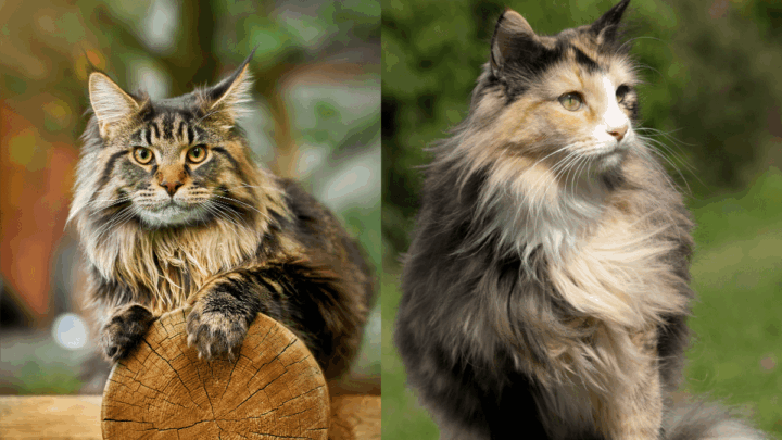 Existem diferenças entre o maine coon e o norueguês da floresta que os tornam únicos (Imagem: Konstantin Zaykov e Joanna22 | Shutterstock)