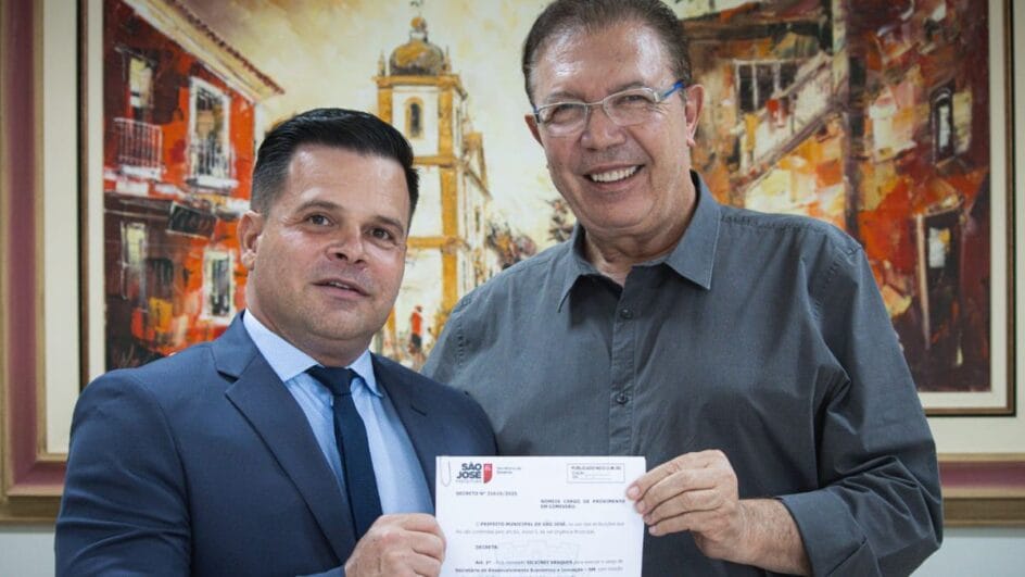 Silvinei Vasques (à esquerda na foto) será secretário na gestão de Orvino (à direita) em São José (Foto: Divulgação)