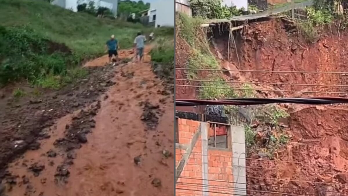 Chuva torrencial causa transtornos na Câmara de Vereadores, ruas e casas de Concórdia
