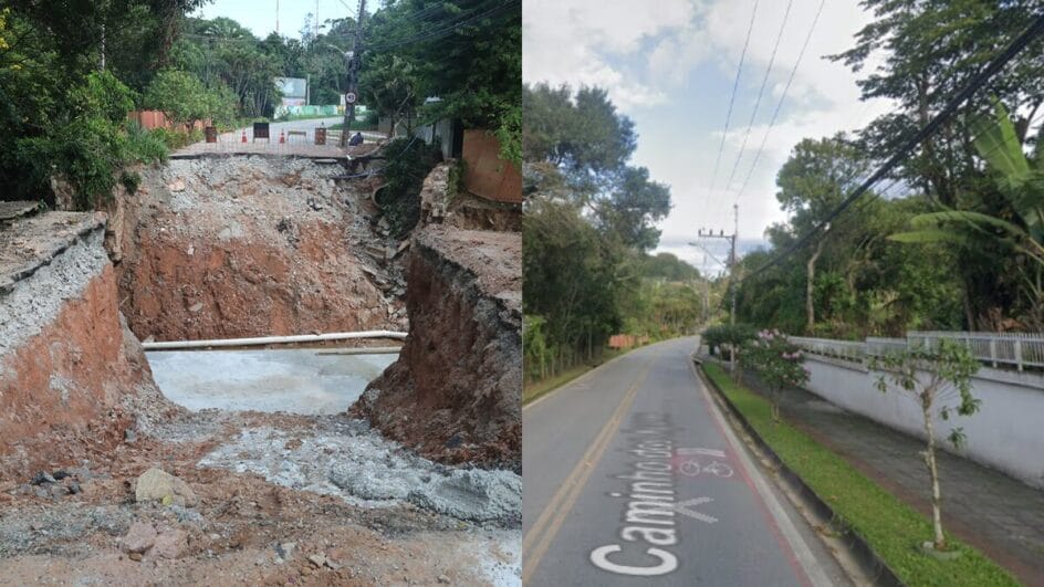 Fotos mostram antes e depois dos estragos das chuvas 3 semanas após temporais em SC (3)
