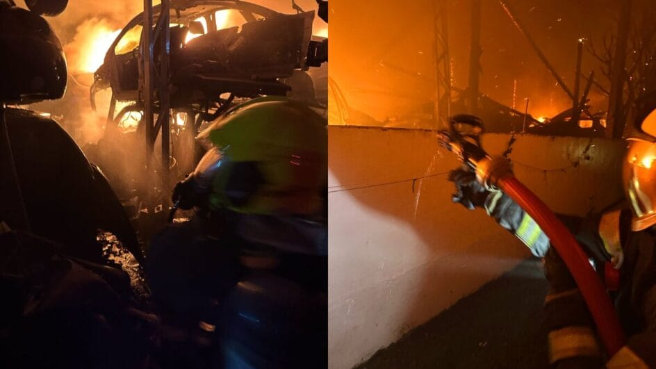 Incêndio de grandes proporções destrói ferro-velho na SC-445 no Sul de SC