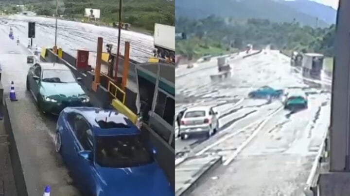 Carros de luxo fizeram manobras perigosas na BR-101 (Foto: PRF, Divulgação)