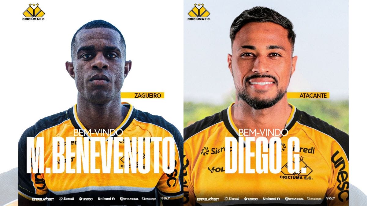 Marcelo Benevenuto e Diego Gonçalves são os novos reforços do Criciúma (Foto: Criciúma/divulgação)