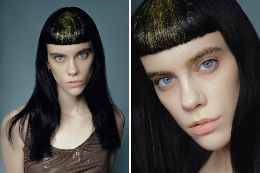O glitter traz um efeito luminoso para o look (Imagem: Cavan-Images | Shutterstock)