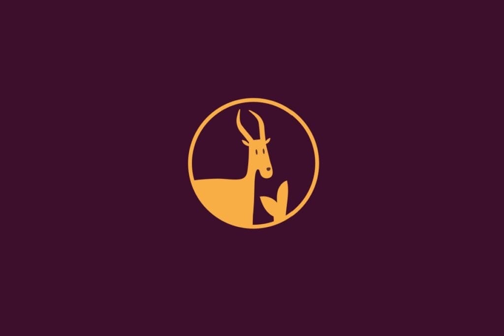 Ilustra&ccedil;&atilde;o em amarelo com fundo roxo do signo de Capric&oacute;rnio