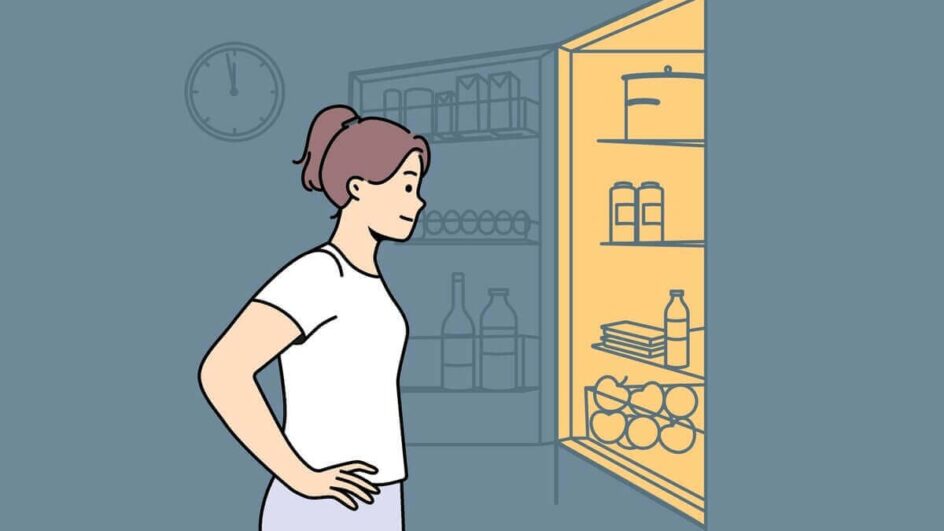 A sensação de fome intensa à noite pode ser resultado de refeições pouco nutritivas ao longo do dia (Imagem: Vectorium | Shutterstock)