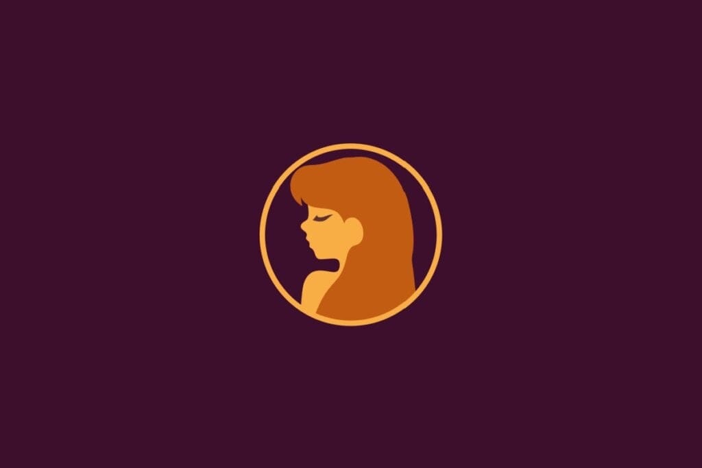 Ilustra&ccedil;&atilde;o em amarelo com fundo roxo do signo de Virgem