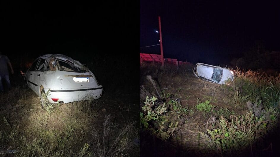 Carro sai da pista, capota e deixa cinco pessoas com ferimentos graves em SC