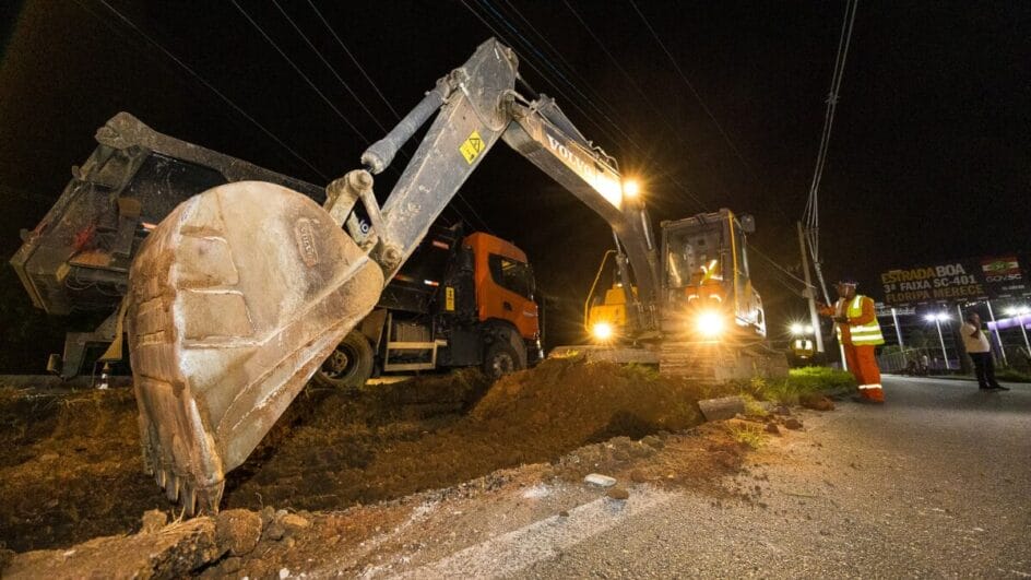 Como foi o início das obras de ampliação da SC-401, em Florianópolis