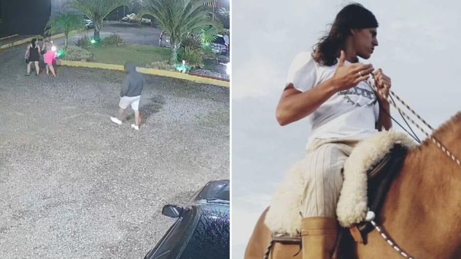 Vídeo mostra suspeito antes do ataque (Foto: Polícia Civil de Araquari/ Reprodução, redes sociais)