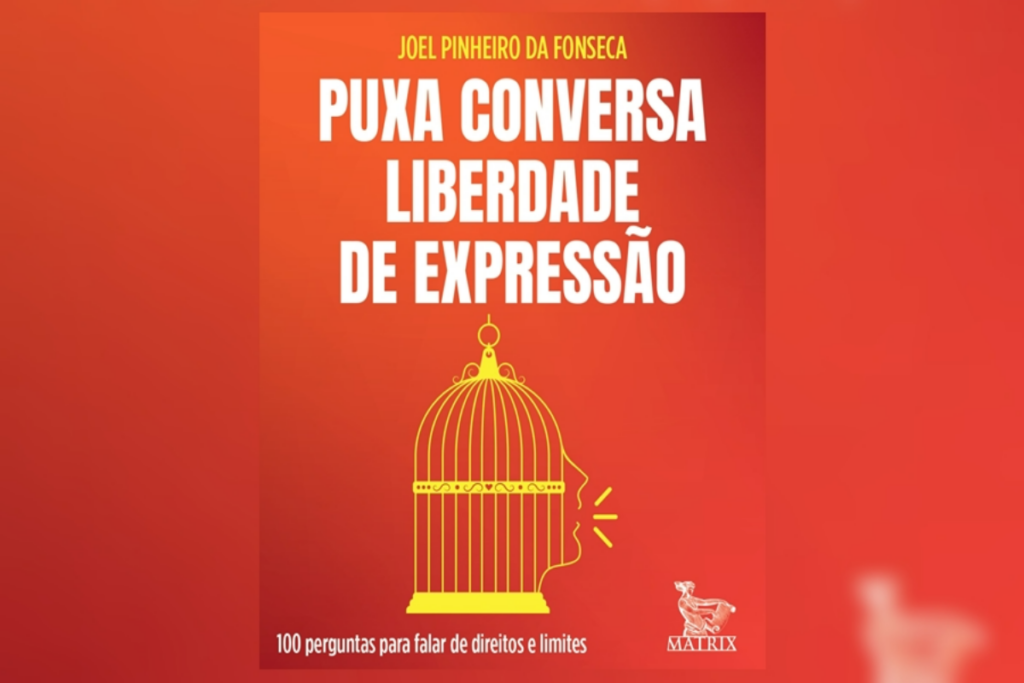 O livro &ldquo;Puxa conversa Liberdade de Express&atilde;o&rdquo; traz perguntas que convidam o leitor a pensar criticamente (Imagem: Reprodu&ccedil;&atilde;o digital | Editora Matrix)
