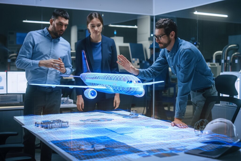 O engenheiro aeronáutico trabalha com desenvolvimento, teste e aperfeiçoamento de aeronaves (Imagem: Gorodenkoff | Shutterstock)