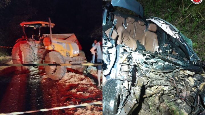Homem morre em colisão com trator