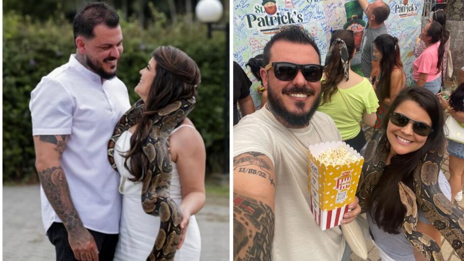 Cobras de estimação são de casal de Joinville (Foto: Maykol Stela, Arquivo Pessoal)
