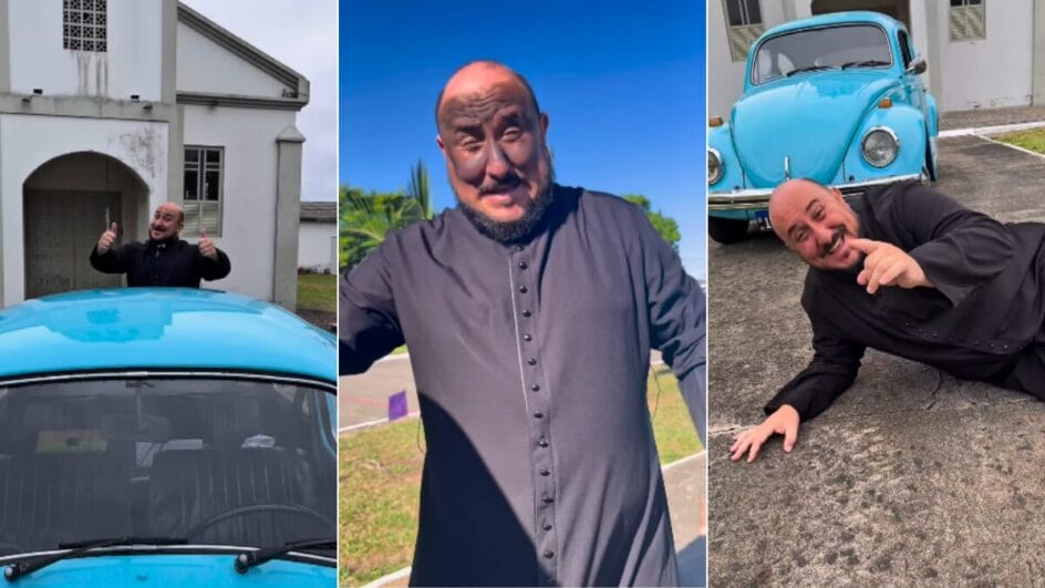 Padre viraliza com rifa de Fusca azul para construir igreja no Sul de SC