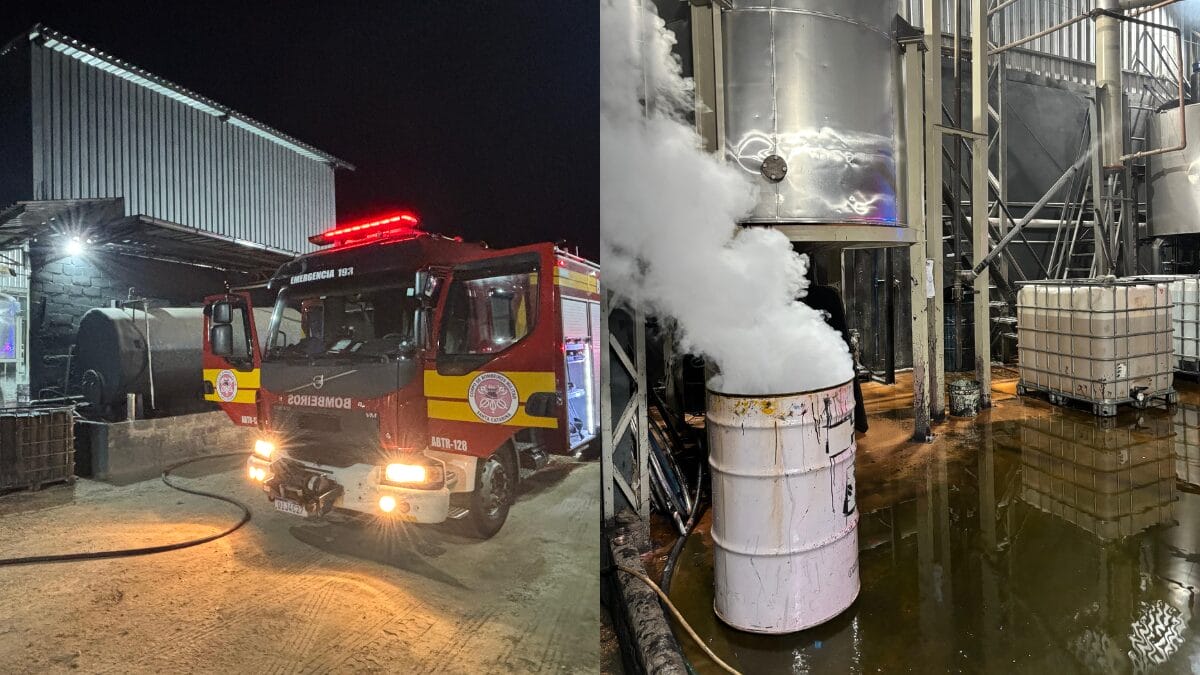 Incêndio atinge indústria química e quase causa explosão no Sul de SC
