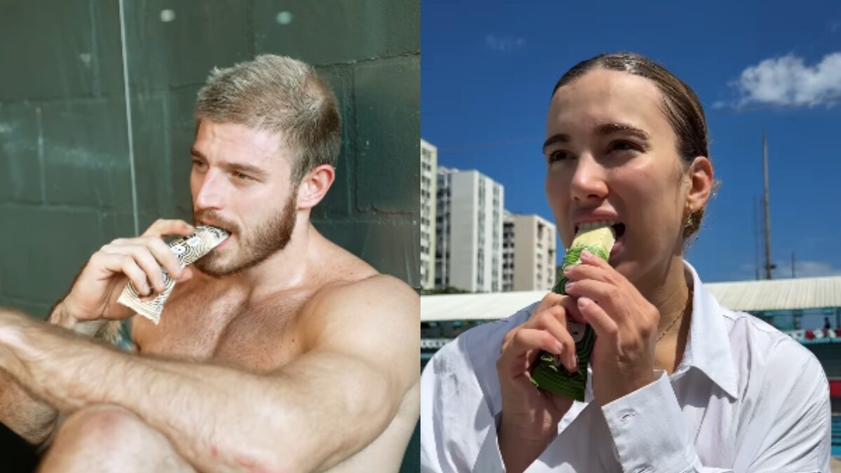 Influencers fitness como Kaique Cerveny e Manu Cit consomem as barrinhas de proteína com frequencia