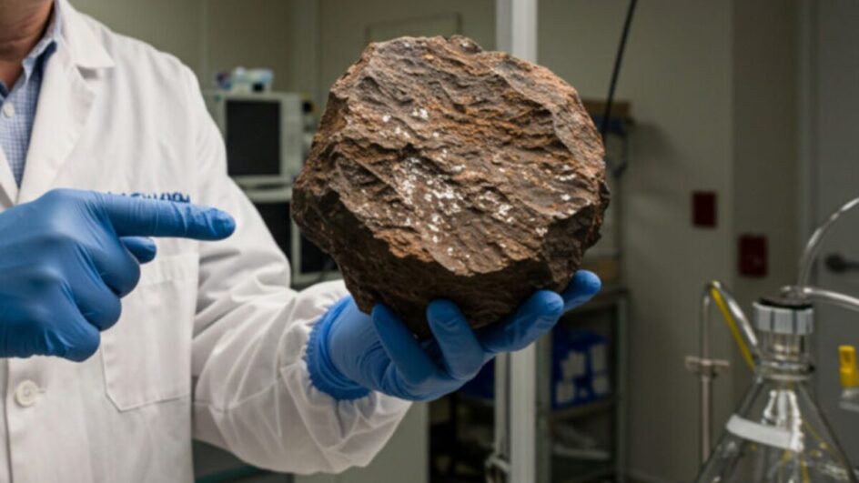 O meteorito de 320 gramas apelidado de "Black Beauty" possui uma composição única (imagem ilustrativa) | Imagem gerada por IA