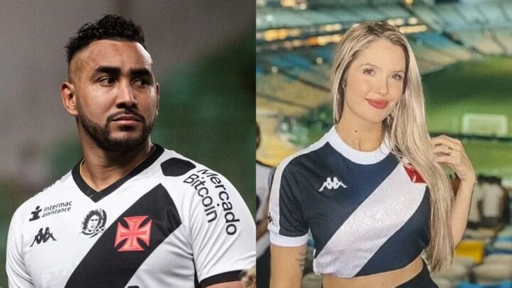 Jogador do Vasco Payet e a advogada catarinense (Foto: Leandro Amorim, Vasco | larissaferrarif, Instagram, Reprodução)