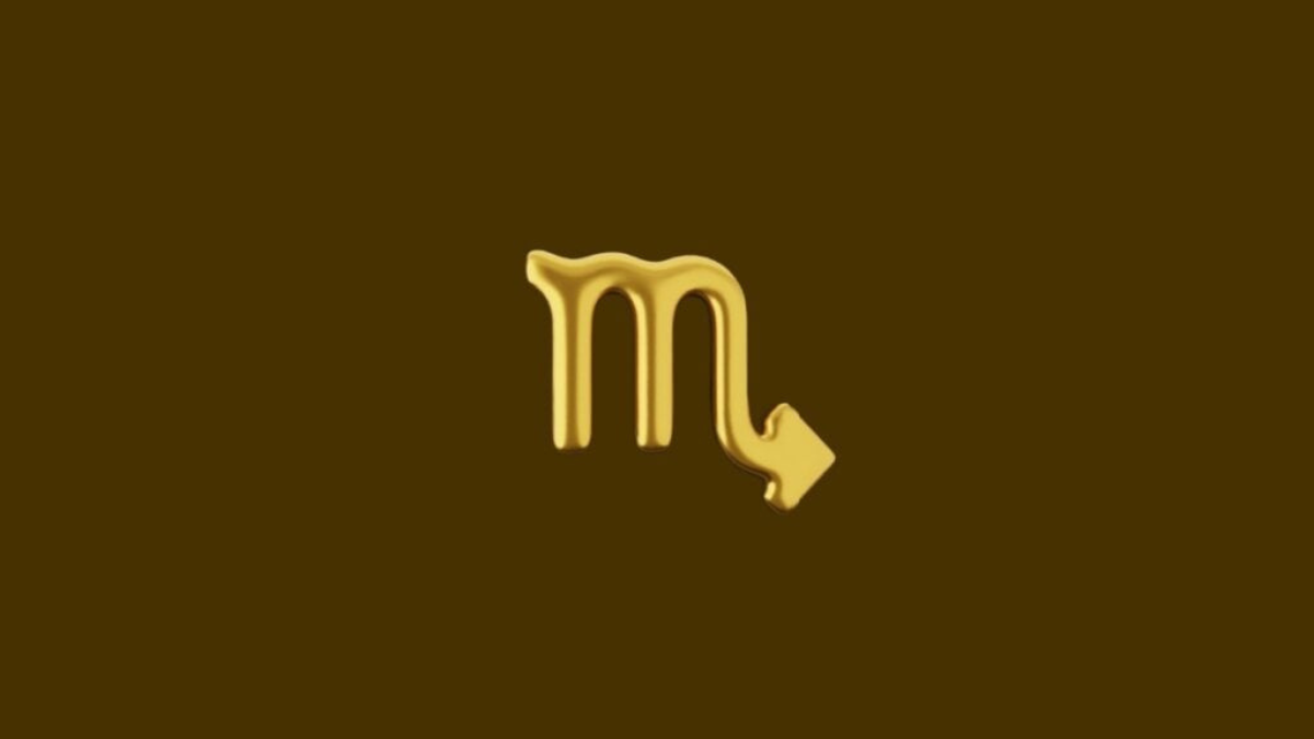 Ilustra&ccedil;&atilde;o do signo de escorpi&atilde;o em um fundo marrom