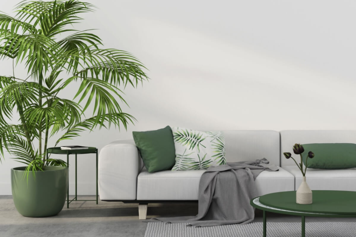 A proposta do tropical chic é equilibrar sofisticação e descontração, além de valorizar estampas inspiradas na fauna e flora tropical (Imagem: J. Zhuk | Shutterstock)