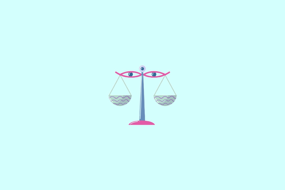 Ilustração do signo de libra em um fundo verde-claro