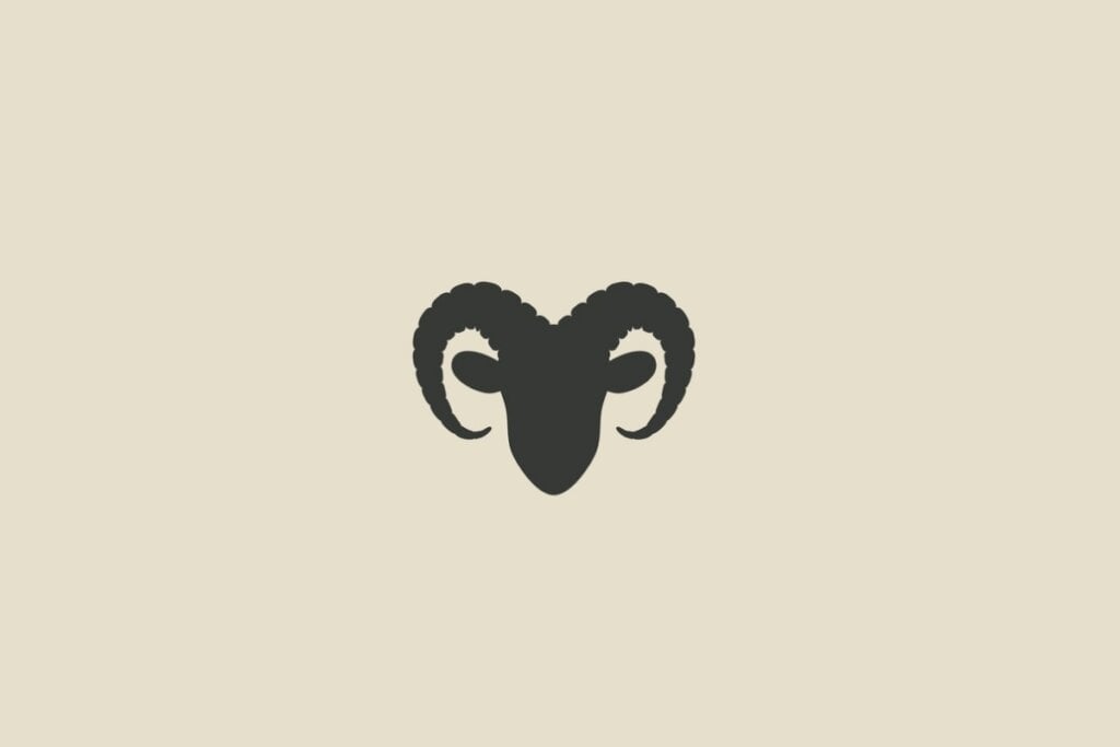 Ilustração do signo de Áries em um fundo cinza