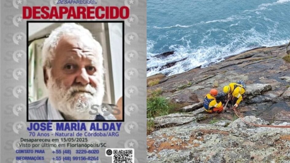 Corpo encontrado em costão de praia de Florianópolis é de turista argentino desaparecido
