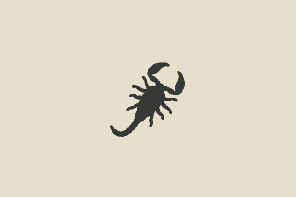 Ilustração do signo de Escorpião em um fundo cinza