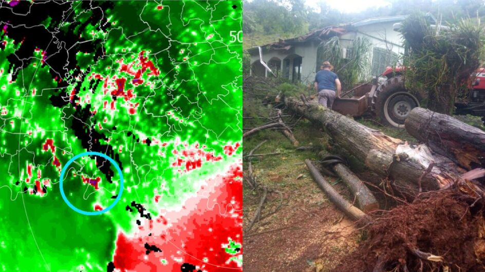 Tornado no Oeste de SC teve ventos com velocidade acima de 100 km/h, diz Defesa Civil