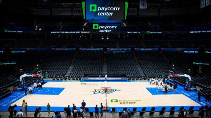 Paycom Center, em Oklahoma City, será palco de Thunder x Timberwolves (Foto: Divulgação, NBA)