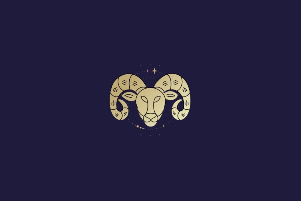 IlustraÃ§Ã£o com fundo azul do signo de Ãries