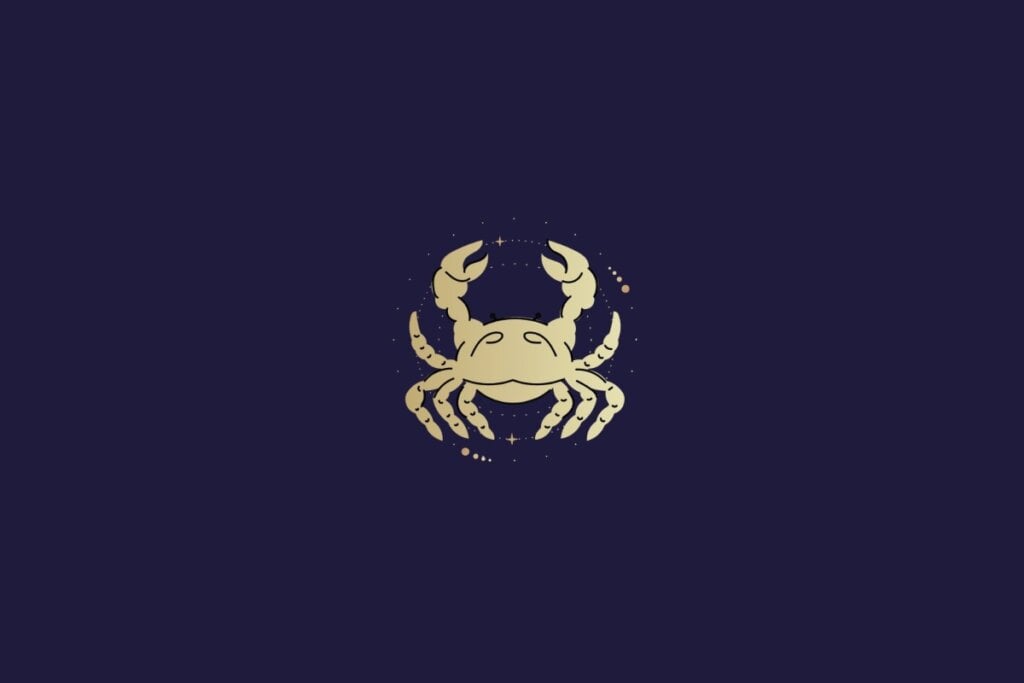 IlustraÃ§Ã£o com fundo azul do signo de CÃ¢ncer