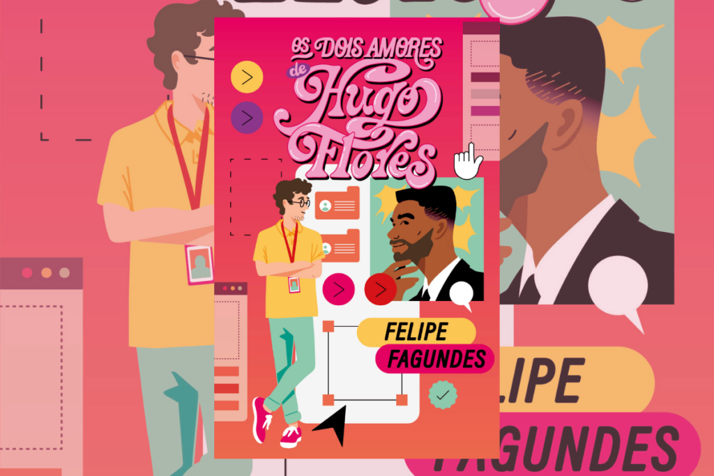 No livro “Os dois amores de Hugo Flores”, o protagonista precisa desenvolver um aplicativo de relacionamento sem nenhuma experiência amorosa (Imagem: Reprodução digital | Editora Paralela)