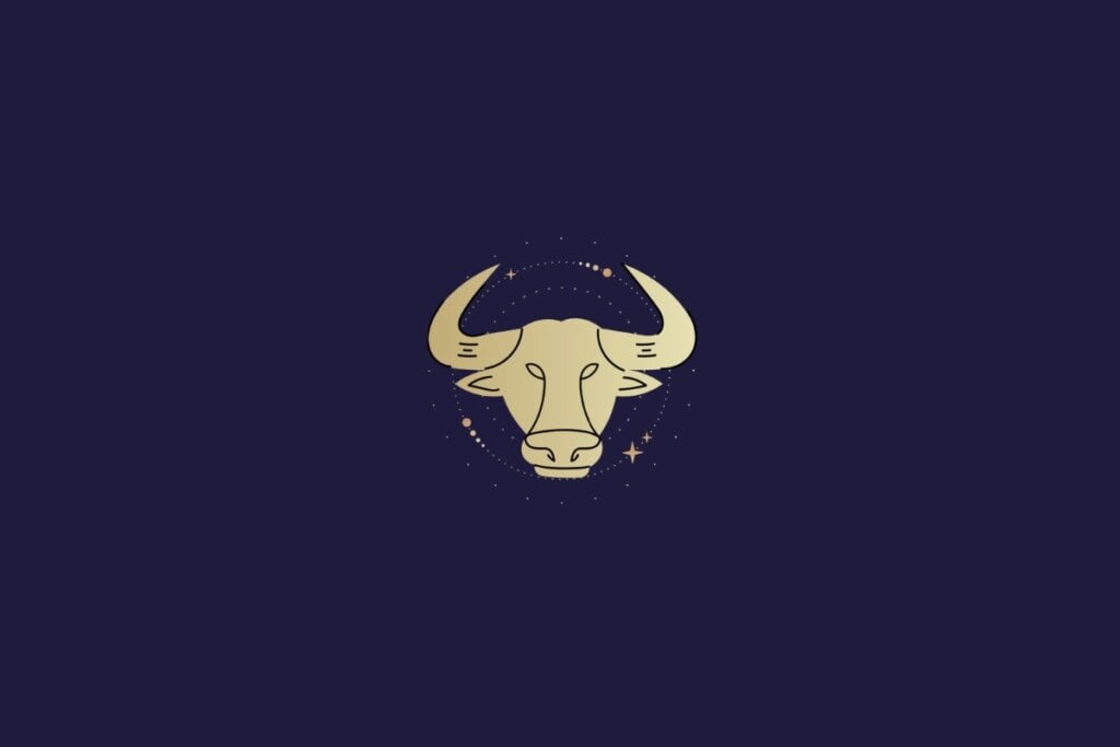 IlustraÃ§Ã£o com fundo azul do signo de Touro